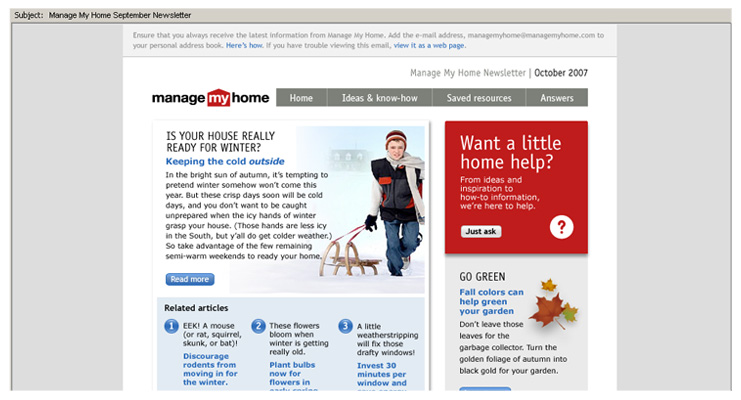 Sears // Manage My Home Newsletter